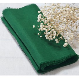 Linkslove Home Handmade Frayed Linen Table Runner -Green 100% Pure Linen Rustic Table Runner 14x72- Fringe Table Runner for Christmas, Winter - Farmhouse, Vintage or Modern Décor