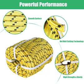 elfinrm 1/2 Inch Double Braid Polyester Arborist Rigging Rope, 150 Feet Heavy Duty Rope High Strength Arborist Rope for Pull, Swing, Knot(Yellow)