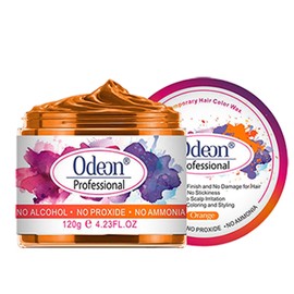 Odeon Temporary Hair Color Wax, Natural & Washable Hair Wax Color for Temporary Hair Dye with Beeswax & Tea Tree Extract - Easy To Use Temporary Hair Color for Kids & Adults, Orange, (4.23oz)