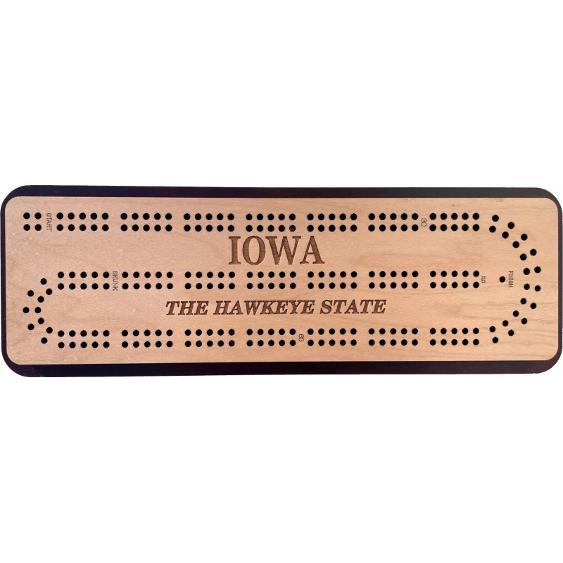 Iowa, Hawkeye Iowa Travel (The Hawkeye State) Cribbage Board