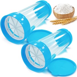 Yueser Powdered Sugar Shaker, 2 Pieces Flour Sieve Powdered Sugar Mill Cocoa Shaker Powder Sugar Sieve Dusting Sugar Mill Powder Shaker Cocoa Powder Shaker Powdered Sugar Mill Flour Shaker with Lid