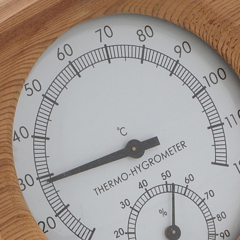 Generic 2 in 1 Wooden Sauna Hygrothermograph, Indoor Wooden Thermometer