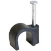 RosenetSys 7mm Black Round Cable Clips - Outdoor Use - 100 PACK