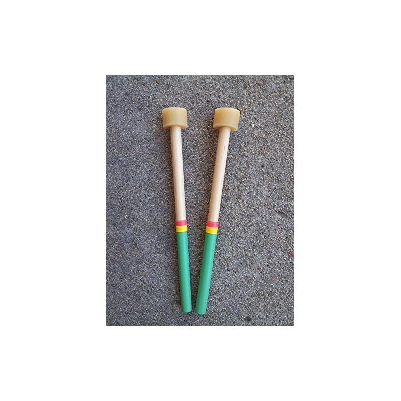 KaKesa Steel Drum Pan Mallets Sticks Wood Rasta - Guitar/Cello