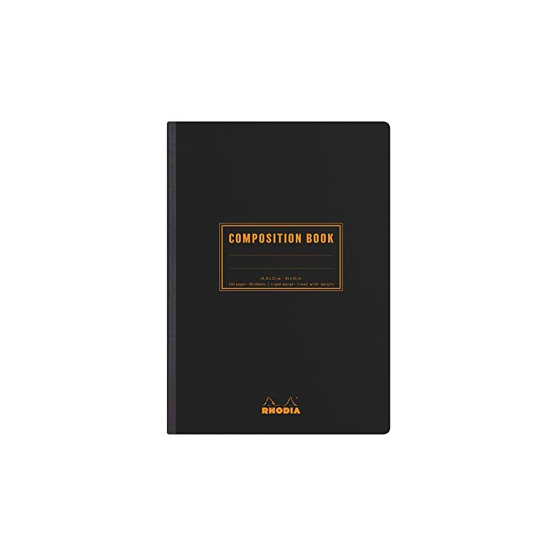 RHODIA 119219C - Soft Notebook Cloth Back Composition Book Black