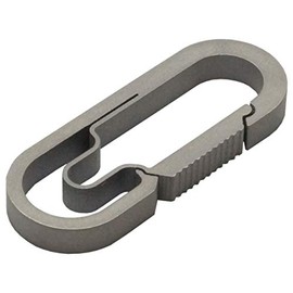 PR-MINIOBLONG Carabiner, Titanium Alloy, Mini Type, Small, Oval Key Holder, Keys, Military, Lightweight, Outdoor, Load Capacity 55.1 lbs (25 kg), Silver Color