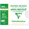 Clairefontaine 96144C Folder with 12 Sheets Grained Drawing Paper, 180
