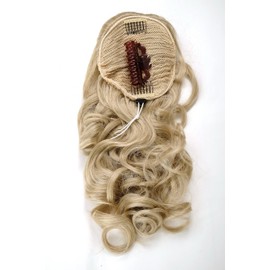 WIG ME UP - WK08-22 Hairpiece Ponytail Braid Voluminous Curly Very Long 60 cm Mini Butterfly Clip + Combs + Elastic Ash Blonde
