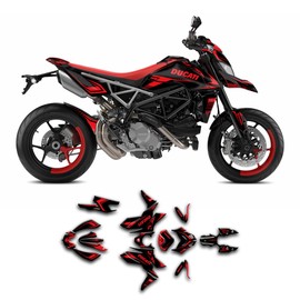 Kungfu Graphics Decal Kit for Supermoto Hypermotard 950 Hypermotard950 2019 2020 2021 2022 2023, Red Black, DCTHYP9519N001-KO