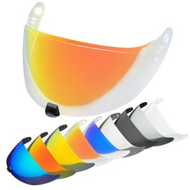 YMTSGEQ Helmet Visor For R420.Replacement Motorcycle Helmet Shield UV-Protection Windproof Wearproof Compatible with R420 (Revo Clear Red)