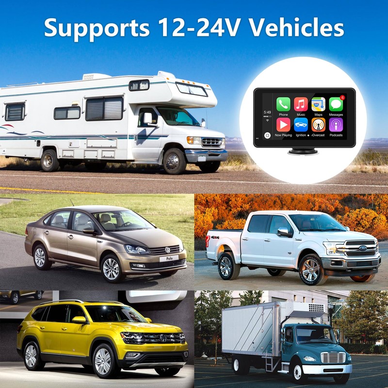 Carplay Screen for Car, 7 Inch Portable Touch Screen Car