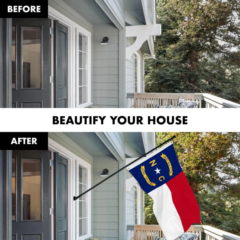 UD_G128 Combo Pack: 5 Ft Tangle Free Spinning Flagpole (Black)