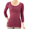 Thin 伸 暖衣 siruki-purasu Round Neck Wine