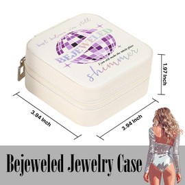 GIFTSFARM Jewelry Box, Small Jewelry Case for Taylor Fans, Taylor Gifts Merch, Portable Jewelry Case with Purple Disco Ball for Bracelet, Necklace, Ring, Earring Organizer Holder Storage Boxes