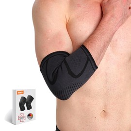Ellenbogenbandage 2 Stück, Kompression Ellenbogen Bandage für Damen & Herren, für Tennisarm, Golferarm, Sport, Arthritis, Sehnenentzündung, Gelenkschmerzen, Schwarz (S)