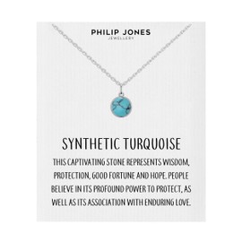 Philip Jones Synthetic Turquoise Necklace with Quote Card