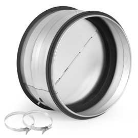 PLCatis Insert Backflow Valve DN 150 mm Extractor Extractor Galvanised Sheet Steel Insert for Backflow Preventer in Ventilation Ducts with 2 x Stainless Steel 304 Hose Clamps with Handles 141-165 mm