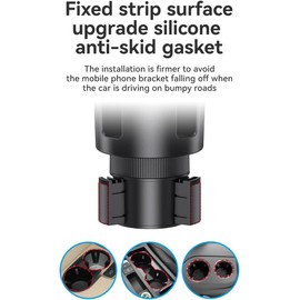 Soporte para teléfono de coche con soporte para vasos, 2 en 1, expansor universal de vaso con base ajustable con soporte para teléfono, brazo largo ajustable con soporte para vasos de rotación de 360°