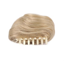 onemily Space Bun Hairpieces Mini Claw Clip in Hair Bun Messy Cat Ears Hair Extension Donut Wig Accessory Straight Hair Scrunchies for Women (1PC White with blonde)
