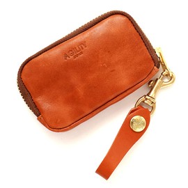 Agility affa "Genty" Key Case, Smart Key Compatible, Coin Purse, Card Case, Multi-Key Case, Genuine Leather, Men's, Women's, Made in Japan, Braun