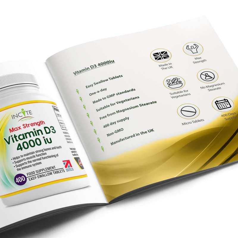 Vitamin D 4000iu - 400 Premium Vitamin D3 Easy-Swallow Micro