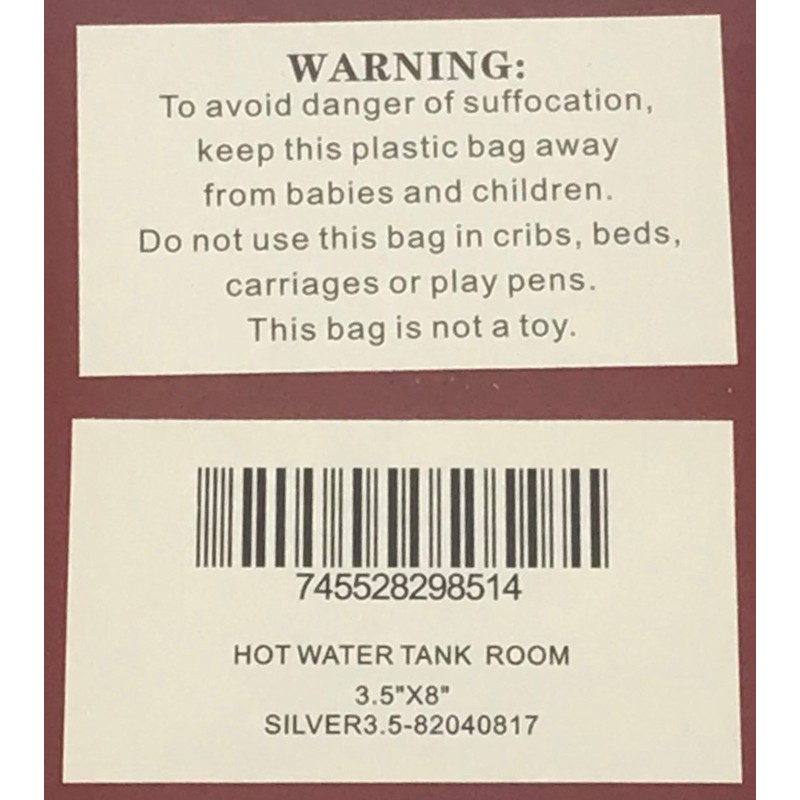 Hot Water Tank Room Sign (Brush Aluminium, 3.5X8)-The Mont Argent