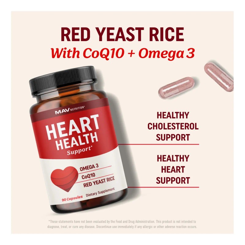 Mav Nutrition Levadura Roja 1200 Mg Con Coq10 Y Omega