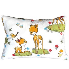 Comfy Turtles 13 x 18 Inch Toddler Pillowcase Cotton, Cartoon Character Pillow for Kids, Travel Pillow Case Cover for Kids - Bambi Pillow Cases