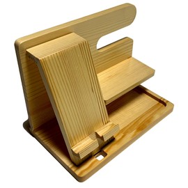 Natura Style Wooden Smartphone Stand, Tabletop, Shelf, Glasses Stand, Small Items, Desk Organization (Natural Wood)