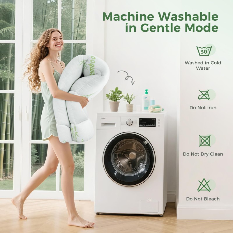 HYLEORY Mattress Topper Queen Size Viscose Made from Bamboo Cooling