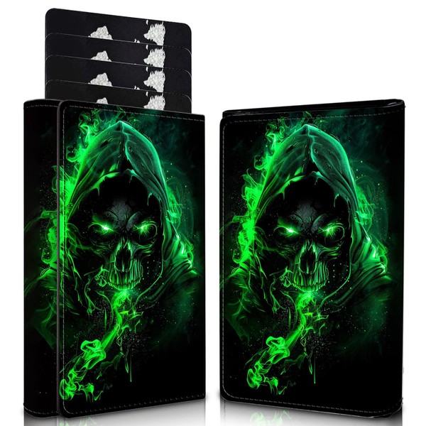 WZCJDHMJ Men's Slim Wallet,Pop Up Credit Card Holder Wallet,Leather RFID