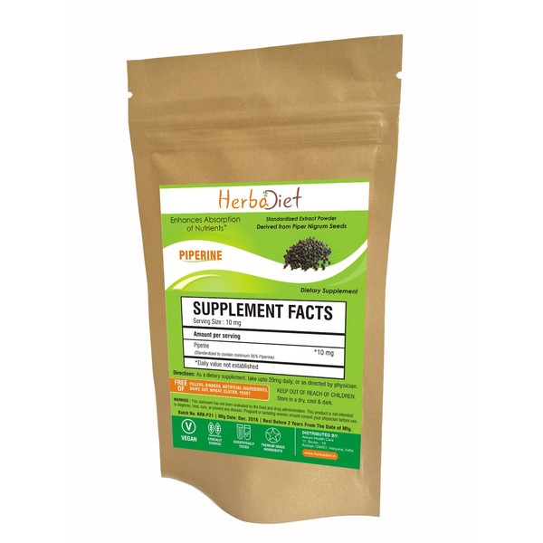 Herbadiet Piperine 95% Powder | Black Pepper Extract Powder 95%