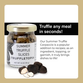 Truffletopia | Summer Truffle Slices | Black Truffle Carpaccio Real Italian Truffles | Luxury Topping or Gourmet | Ready to Eat | Alternative to Fresh Truffles | 1.8 Oz (Pack of 2)