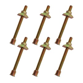 Guifeng 6PCS Fastening Furniture 4 in 1 Connectors M8x100mm Panel Furniture Accessories Wardrobe Table Bed Assembly Bolts Nuts Threaded Crescent Shaped Spacers for Connecting Wooden Furniture