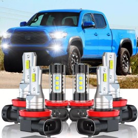 CHUSYYRAY for 2016-2023 Toyota Tacoma 6000K Front LED Headlight Hi/Lo Beam+Fog Light Bulbs