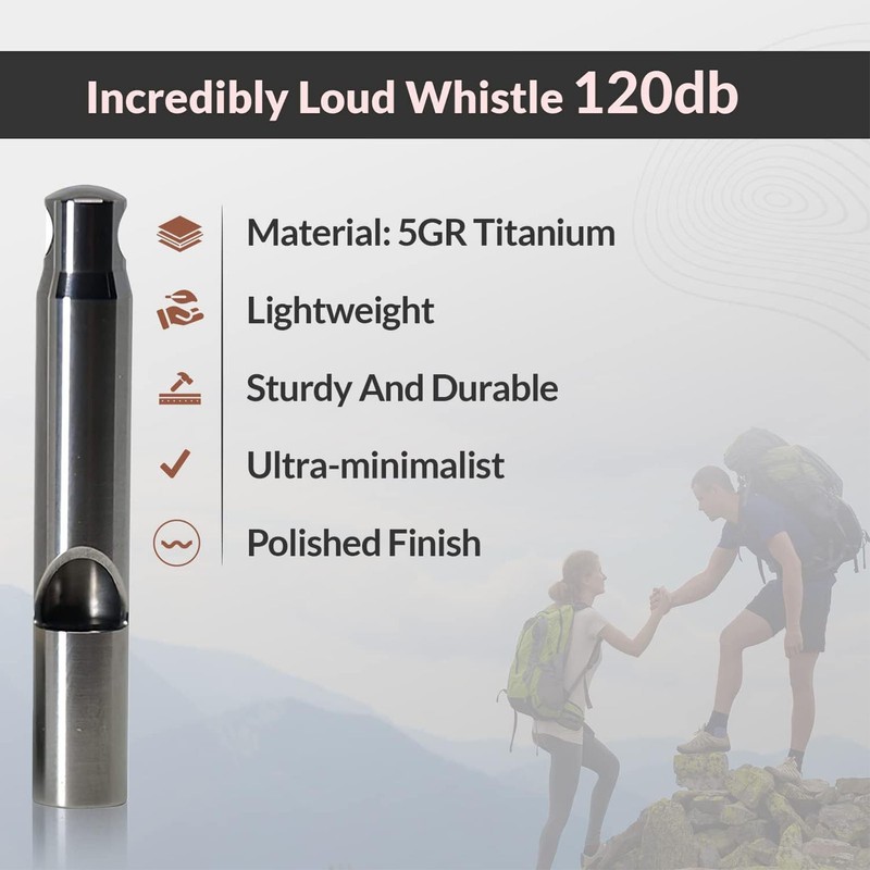 Outdoor Emergency Whistle Titanium Alloy EDC Whistle Pendant Necklace for