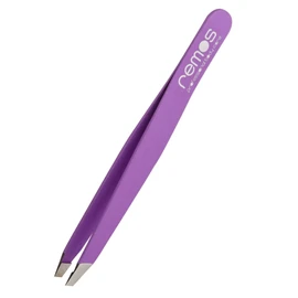 Remos Slanted Tip Eyebrow Tweezers Stainless Steel 9 cm. For Eyebrow Plucking Eyebrows and Shapes., , , Purple,