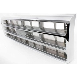 Garage-Pro Grille Assembly Compatible with 1987-1988 Ford Bronco, Ford F-150, Ford F-250, Fits 1988 Ford F Super Duty, Ford F53, Ford F59 Chrome Shell with Painted Silver Insert