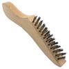 Small Narrow Wooden Wire Scratch Grout Brush Tool Stainless Steel