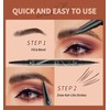 JIAYUTONG 4-Fork Tip Microblading Eyebrow Pen - 2-in-1 Waterproof Eyebrow