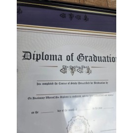 Graduationmall Graduation Mall  11x14 Diploma Frame Black - Purple Mat/Gold Trim - New