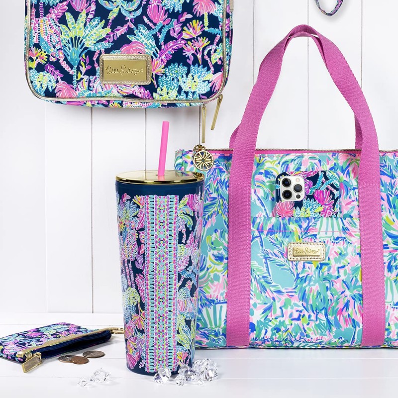 Lilly Pulitzer Cute Lunch Bag for Women, Large Capacity Insulated