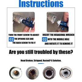 Broken Pipe Thread Remover,Broken Pipe Extractor Tool,Broken Faucet Extractor,Broken Faucet Removal Tool,Stripped Screw Extractor for Damaged Faucet Water Pipe Remover (Golden)