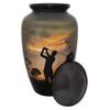 Akanksha Arts Cremation Urn, Burial Urns. Lovely Golfer Golf Design.
