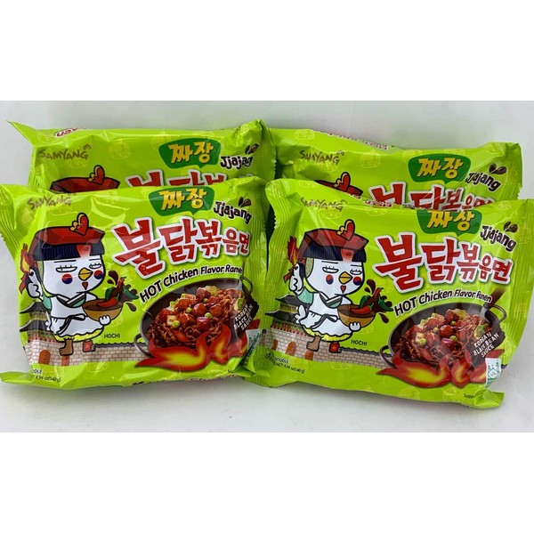 4pcs Samyang Jjajang Buldak Spicy Black Bean Roasted Chicken Ramen Noodle
