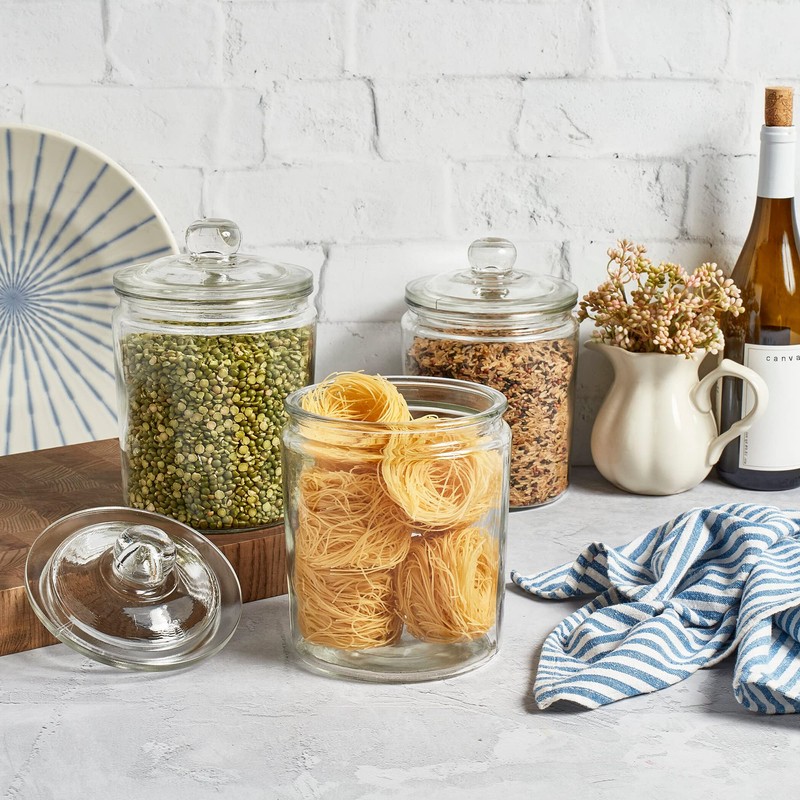 3pc Canister Sets for Kitchen Counter + Labels & Marker