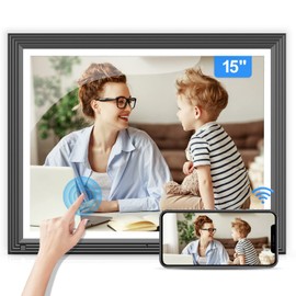 WiFi Digital Picture Frame 15-Inch Digital Photo Frame - Smart Digital Frame, FH1080P, Touch Screen, 32GB Memory, Motion Sensor, Remote Control, Send Pics and Video via App, Best Gift for Father’s Day