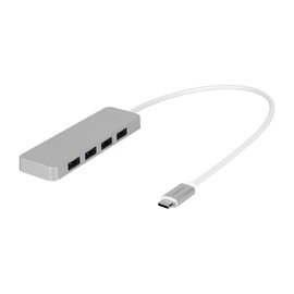 Owtec USB-C Hub, Type-C Hub, 4-in-1, Type-A, 4 Ports, USB3.2, Gen1, 5Gbps, Noise Reduction, 5Gbps, High Speed Data Transfer, Silver, OWL-UCHU3A4-SI