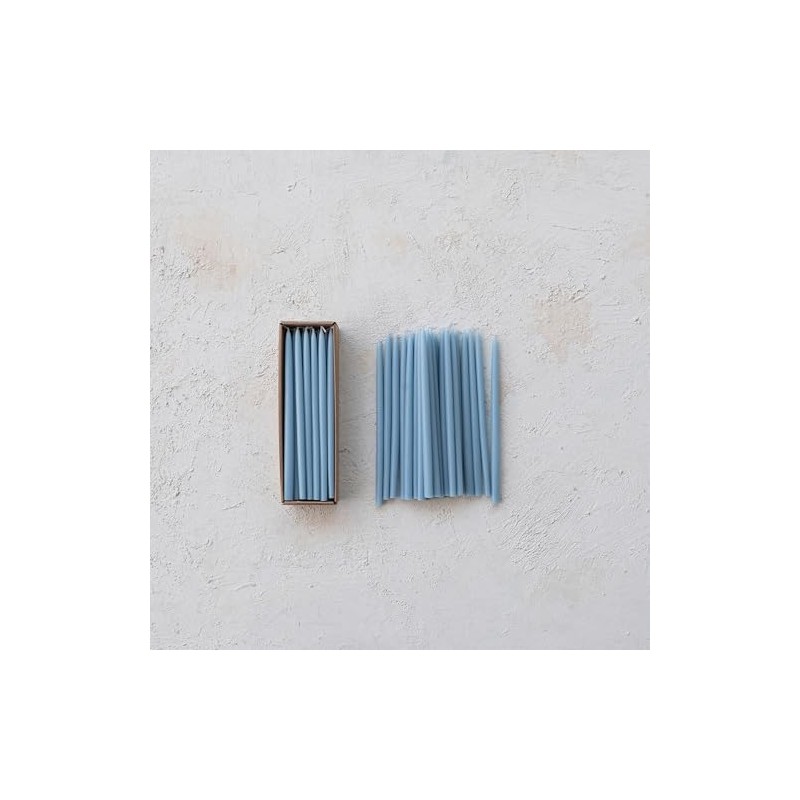 Creative Co-Op 24-Piece Unscented Thin Taper Candles in Box, Light