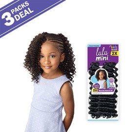 Sensationnel Crochet Braids Lulu Mini Fully Folded 2X Water Wave 10" (3-pack, BG)